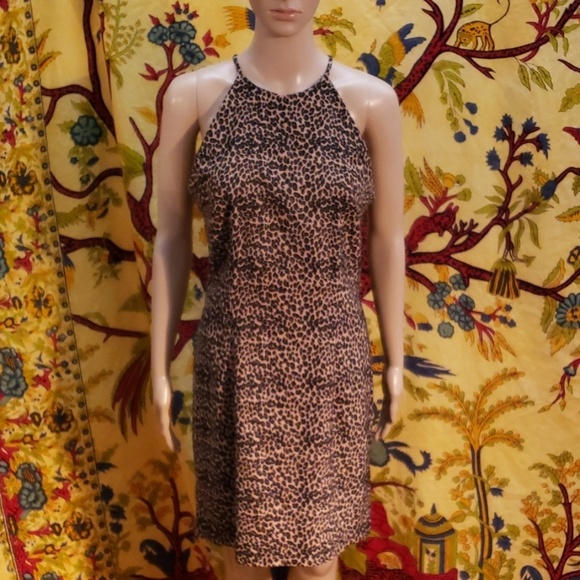 leopard print open back midi dress size 8 - Picture 5 of 6